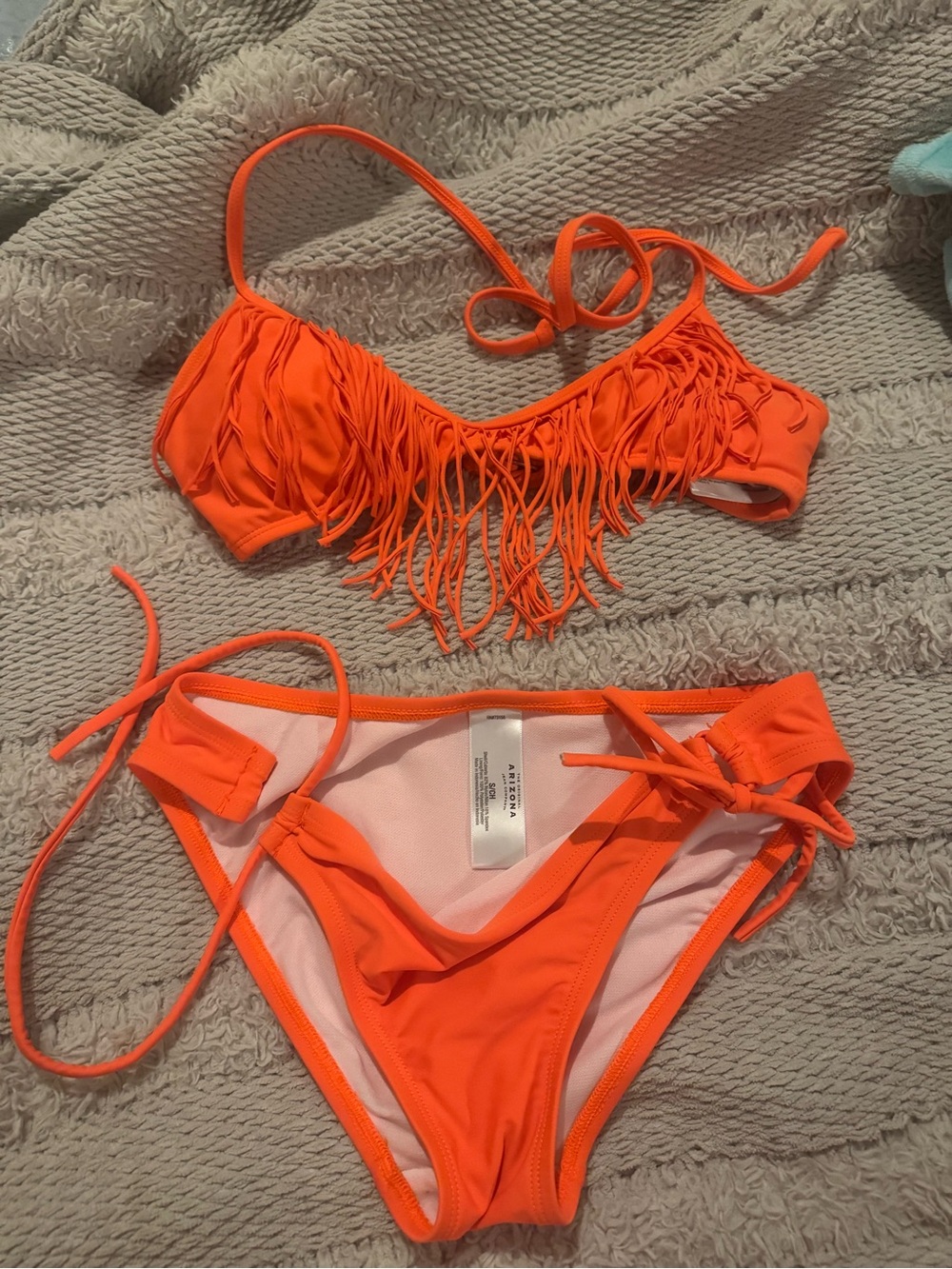 Arizona Jean Company Orange Fringe Bikini Set